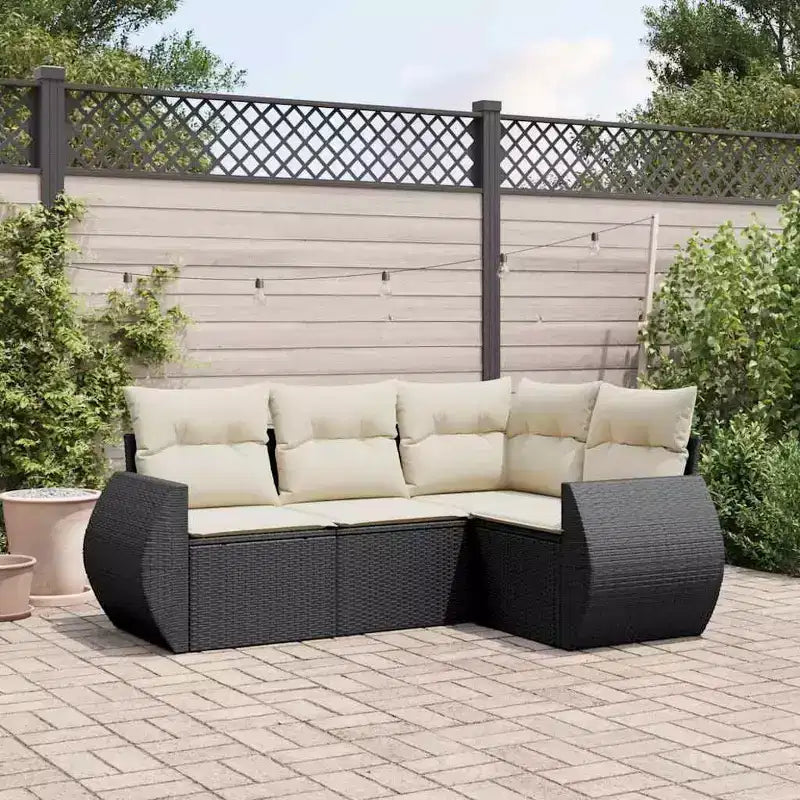 Set Divano da Giardino Modulare vidaXL con Cuscini e Vano Portaoggetti
