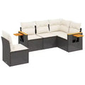 vidaXL Garden Sofa Set PE rattan Large Adjustable Armrests
