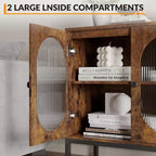 Madia moderna in rattan con ante, mobile credenza in legno per sala da pranzo, cucina con piedini in metallo