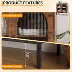 Madia moderna in rattan con ante, mobile credenza in legno per sala da pranzo, cucina con piedini in metallo