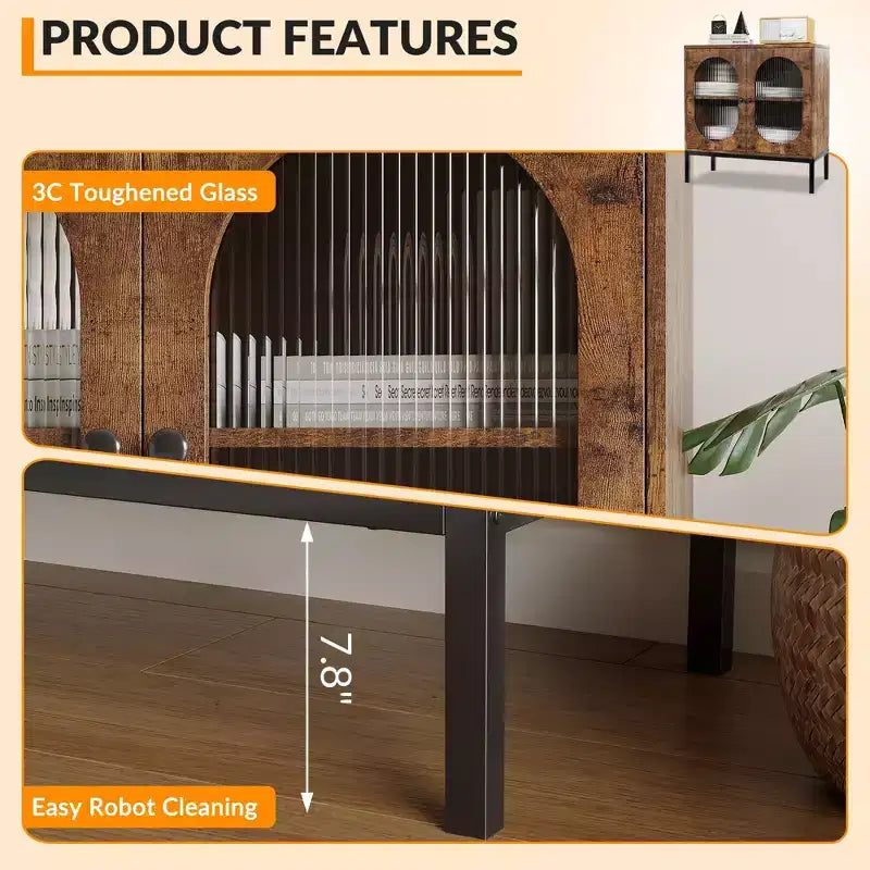 Madia moderna in rattan con ante, mobile credenza in legno per sala da pranzo, cucina con piedini in metallo