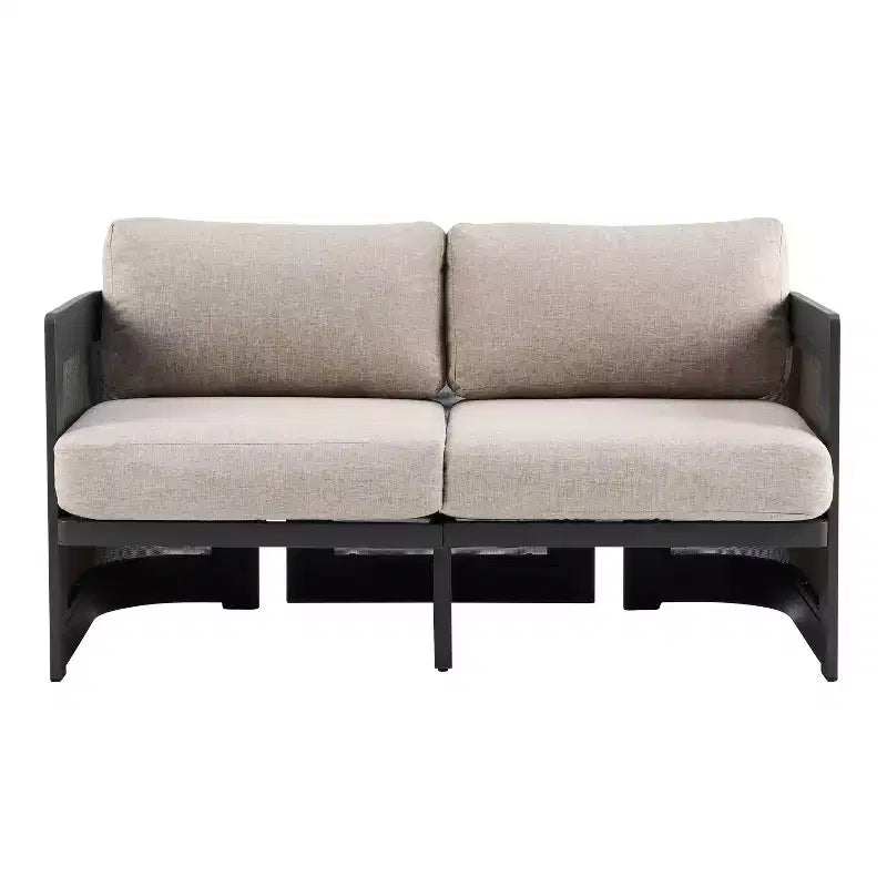 Christopher Knight Home Kirti Set Salotto Moderno da 3 Pezzi per Esterni in Alluminio con Cuscini (Tavolo Non Incluso)