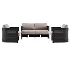 Christopher Knight Home Kirti Set Salotto Moderno da 3 Pezzi per Esterni in Alluminio con Cuscini (Tavolo Non Incluso)
