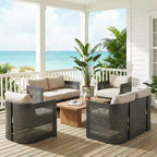Christopher Knight Home Lalit Ensemble de conversation moderne 4 pièces en aluminium pour patio avec coussins (table non incluse)