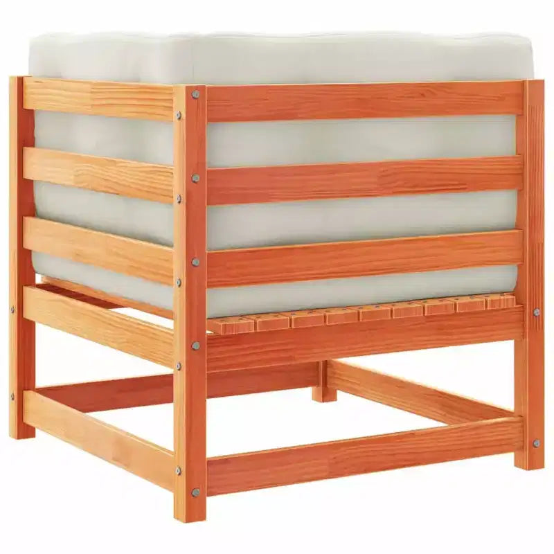 vidaXL Set Divano Modulare da Giardino con Cuscini e Legno Massello