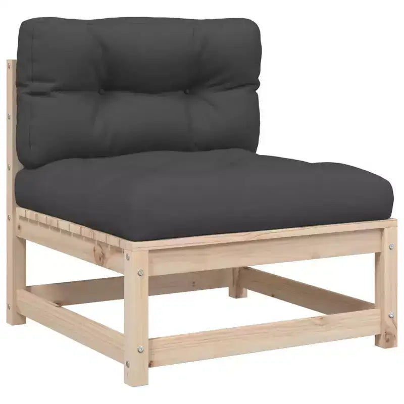 vidaXL Set Divano Modulare da Giardino con Cuscini e Legno Massello