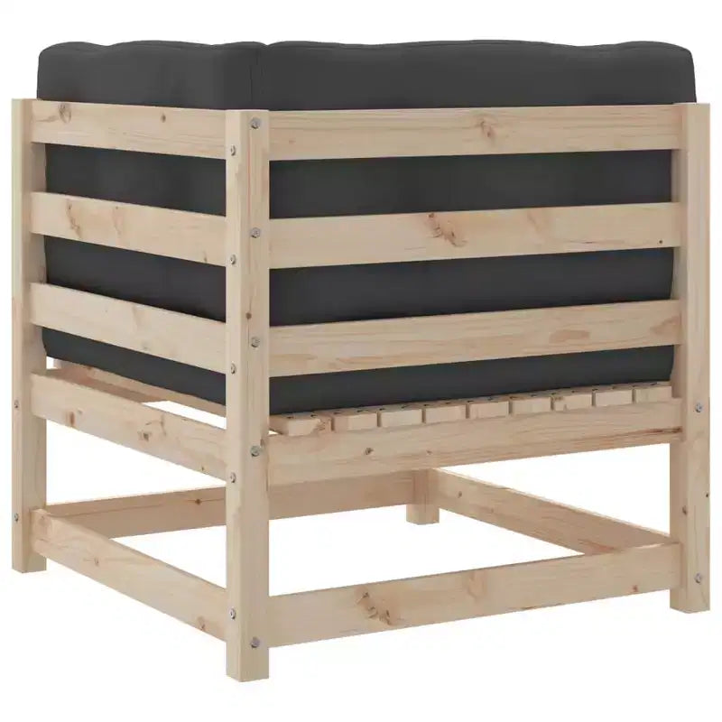 vidaXL Set Divano Modulare da Giardino con Cuscini e Legno Massello