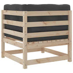 vidaXL Set Divano Modulare da Giardino con Cuscini e Legno Massello