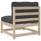 vidaXL Set Divano Modulare da Giardino con Cuscini e Legno Massello