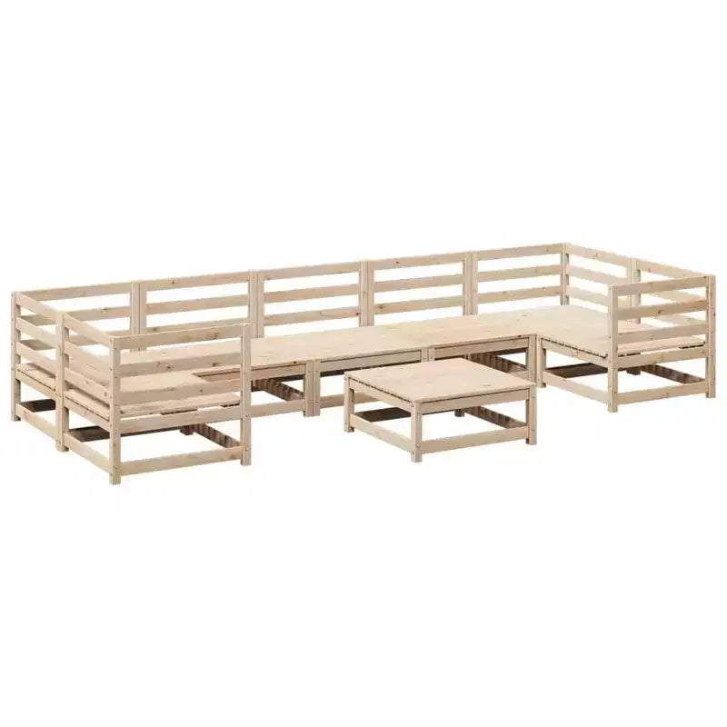 vidaXL Modular Garden Sofa Set with Cushions and Solid Wood
