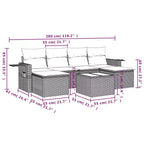 Set divano da giardino vidaXL modulare in polyrattan