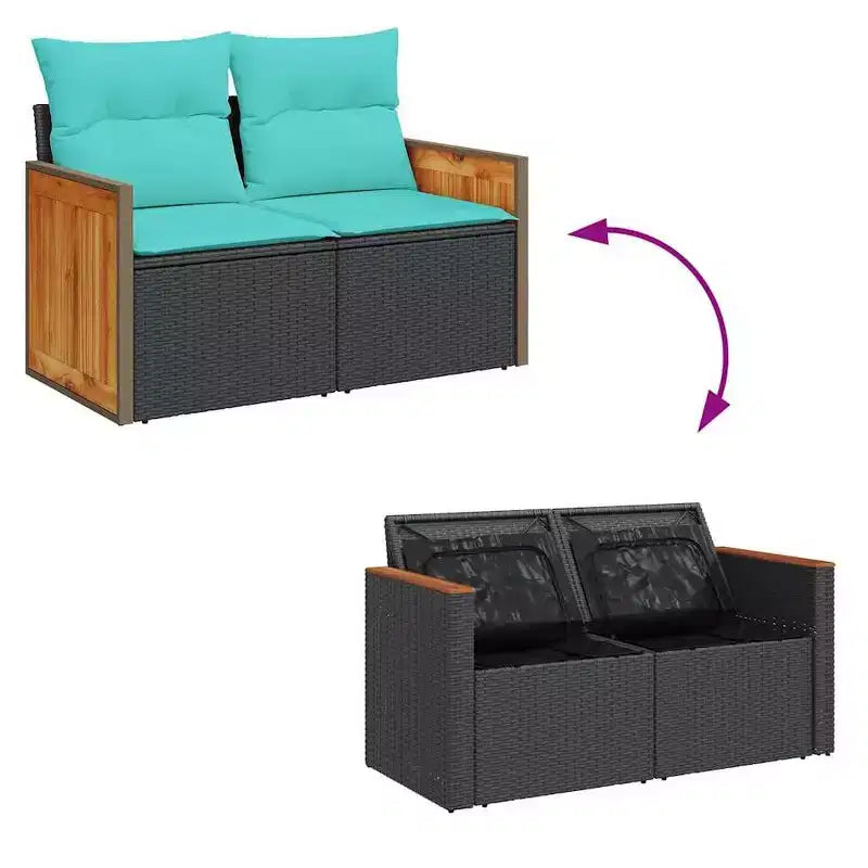 vidaXL Set Divani da Giardino con Cuscini Polyrattan
