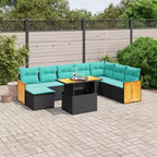vidaXL Set Divani da Giardino con Cuscini Polyrattan