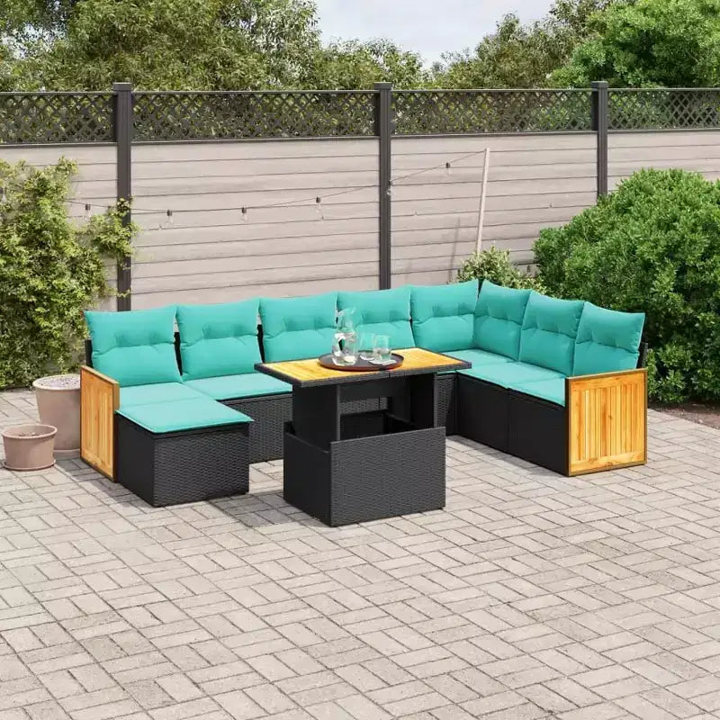 vidaXL Set Divani da Giardino con Cuscini Polyrattan