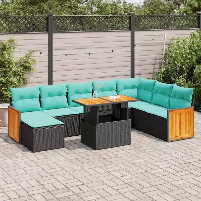 vidaXL Set Divani da Giardino con Cuscini Polyrattan