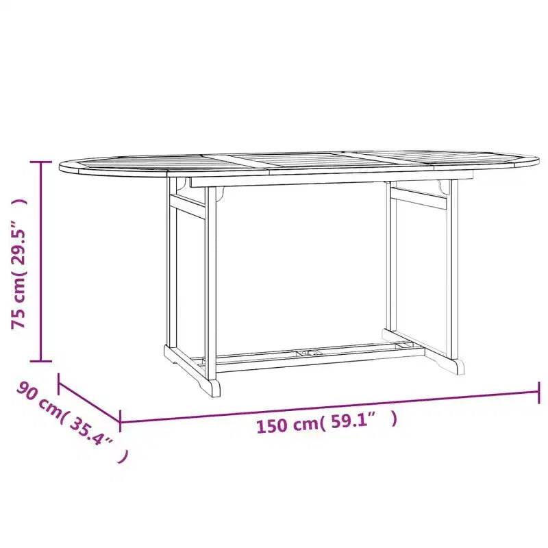 vidaXL Set pranzo da giardino in teak naturale, legno massello di teak, medio pieghevole