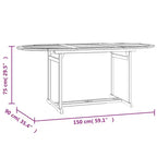 vidaXL Set pranzo da giardino in teak naturale, legno massello di teak, medio pieghevole