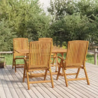 vidaXL Set pranzo da giardino in teak naturale, legno massello di teak, medio pieghevole