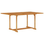 vidaXL Set pranzo da giardino in teak naturale, legno massello di teak, medio pieghevole