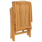 vidaXL Set pranzo da giardino in teak naturale, legno massello di teak, medio pieghevole