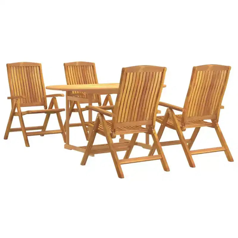 vidaXL Set pranzo da giardino in teak naturale, legno massello di teak, medio pieghevole