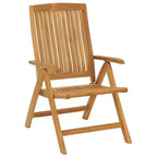 vidaXL Set pranzo da giardino in teak naturale, legno massello di teak, medio pieghevole