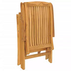 vidaXL Set pranzo da giardino in teak naturale, legno massello di teak, medio pieghevole