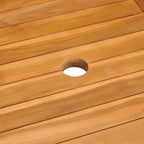 vidaXL Set pranzo da giardino in teak naturale, legno massello di teak, medio pieghevole