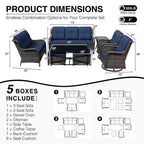 Ensemble de canapés d'extérieur UPTIOT Premium avec fauteuils pivotants et poufs multifonctionnels
