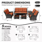 Ensemble de canapés d'extérieur UPTIOT Premium avec fauteuils pivotants et poufs multifonctionnels