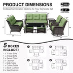 Ensemble de canapés d'extérieur UPTIOT Premium avec fauteuils pivotants et poufs multifonctionnels