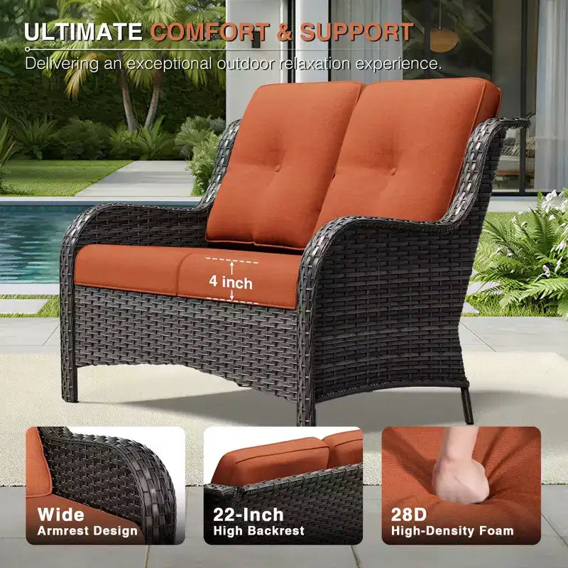 Ensemble de canapés d'extérieur UPTIOT Premium avec fauteuils pivotants et poufs multifonctionnels