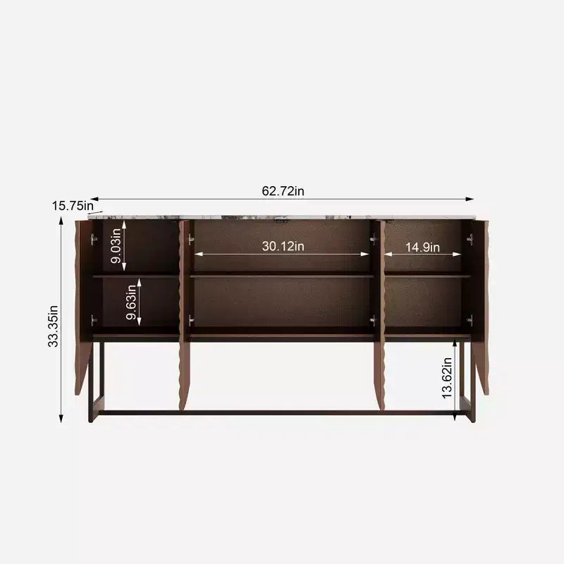 GDFStudio Thekla Credenza/Madia con Struttura a Onda Moderna