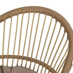 Set Salotto da Giardino Loic Farmhouse Christopher Knight Home in Ferro con Design in Rattan PE e Tavolino da Bistrò a Doghe in Acacia