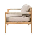 Christopher Knight Home Justina, set 3 pezzi da esterno con sedia in corda e legno di acacia e tavolino con piastrelle in ceramica