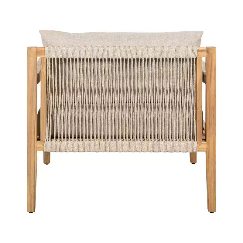 Christopher Knight Home Justina, set 3 pezzi da esterno con sedia in corda e legno di acacia e tavolino con piastrelle in ceramica