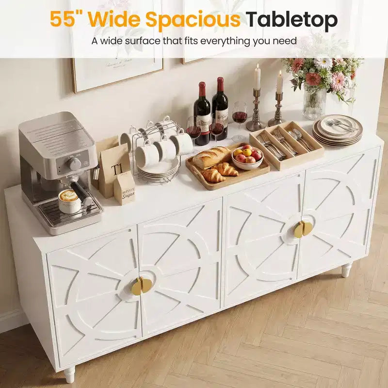 Bahut buffet vintage 140 cm avec rangement