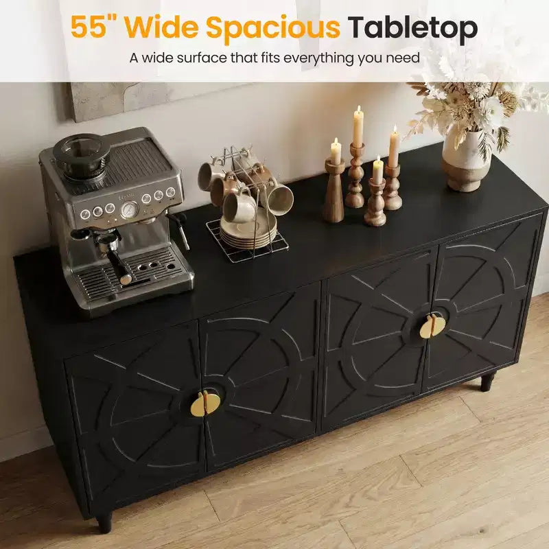 Bahut buffet vintage 140 cm avec rangement
