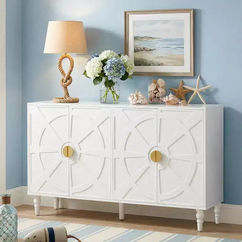 Credenza vintage da 55 pollici con vani portaoggetti