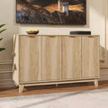 Fluted Sideboard Cabinet, 55'' Buffet Cabinet, Modern Fluted Storage Cabinet with Adjustable Shelves & Doors, Accent Sideboard for Kitchen, Coffee Bar