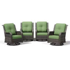 Set di 4 poltrone girevoli a dondolo da esterni UPTIOT