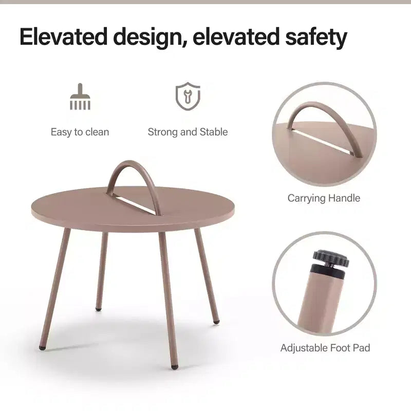 LAUSAINT HOME Set di mobili da giardino da 4 pezzi, Set di mobili da esterno in corda intrecciata bohémien traspirante con divanetto e tavolino da caffè portatile