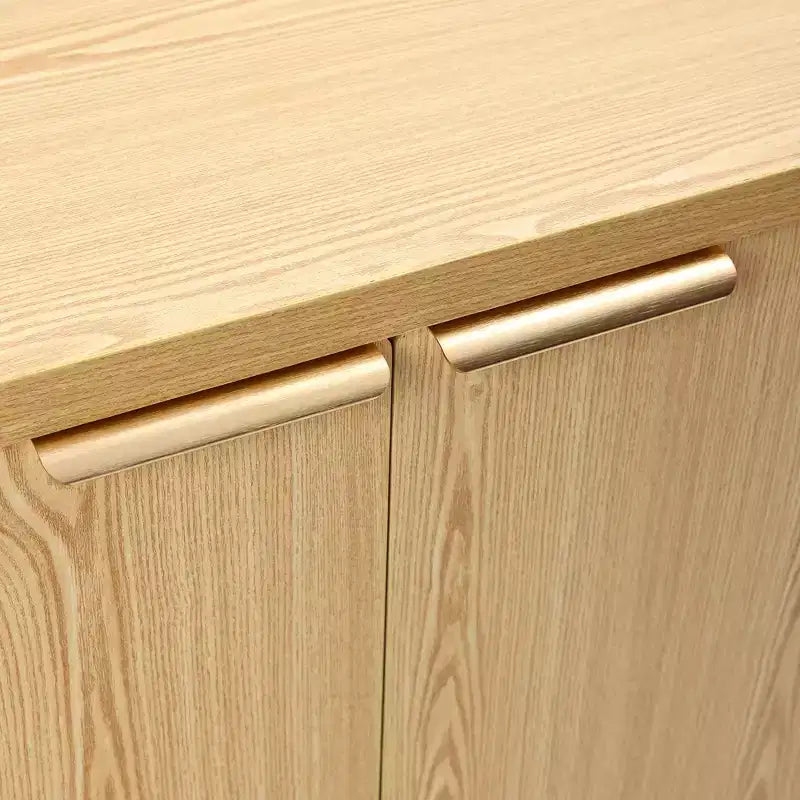LuxenHome 28.3 Credenza Piccola con Ante, Madia Marrone con Bordi Arrotondati Effetto Rovere