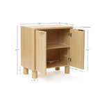 LuxenHome 28.3 Credenza Piccola con Ante, Madia Marrone con Bordi Arrotondati Effetto Rovere
