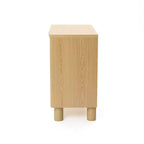 LuxenHome 28.3 Credenza Piccola con Ante, Madia Marrone con Bordi Arrotondati Effetto Rovere