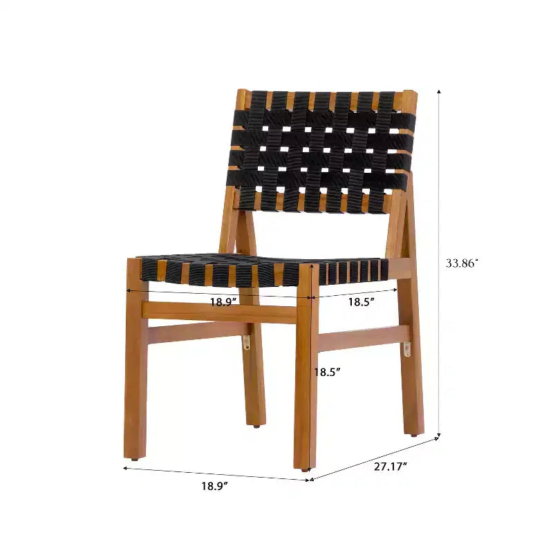 Christopher Knight Home Ratchanon Set 7 pz. da Patio Moderno con Sedie in Legno di Acacia, Corde in PE Intrecciate e Tavolo a Doghe
