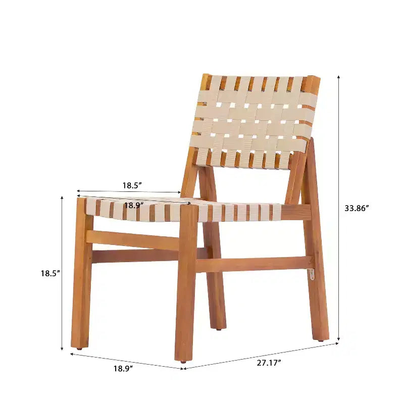 Christopher Knight Home Ratchanon Set 7 pz. da Patio Moderno con Sedie in Legno di Acacia, Corde in PE Intrecciate e Tavolo a Doghe