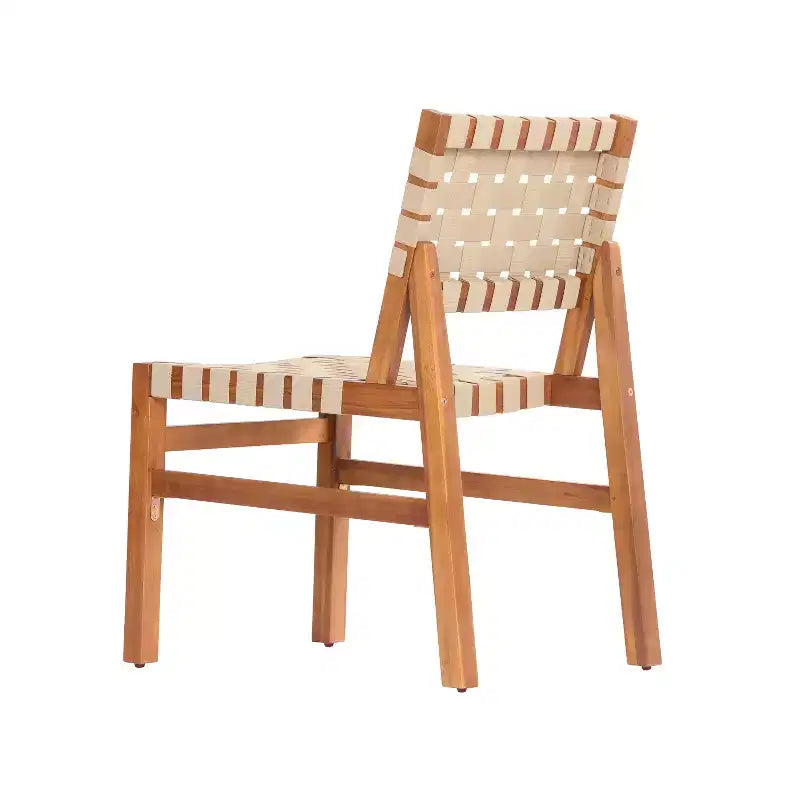 Christopher Knight Home Ratchanon Set 7 pz. da Patio Moderno con Sedie in Legno di Acacia, Corde in PE Intrecciate e Tavolo a Doghe