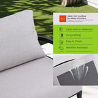 Set di 3 sedie girevoli da patio in alluminio, set di mobili da esterno con cuscini Sunbrella e tavolino per terrazza, giardino o balcone - Panipeachy