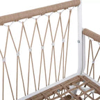 Set di mobili da patio Boho da 3 pezzi con 2 sedie a sdraio e tavolino con ripiano in vetro, set da conversazione per esterni per cortile o bordo piscina-Panipeachy